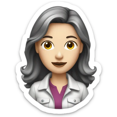 white brunette woman photographer sticker