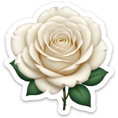 white rose, without green leaves, just flower sticker