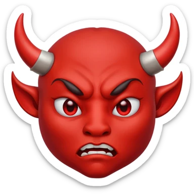 Devil emoji with pouting lips sticker