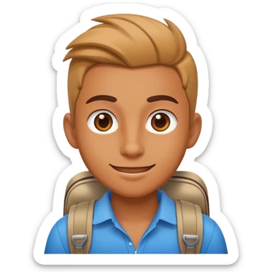 a young man who is fun loving and energetic traveller sticker