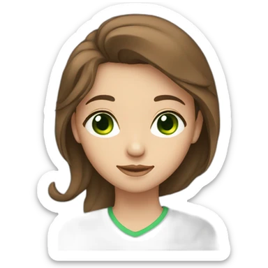 Brown hair teen-ager withe green eyes  sticker