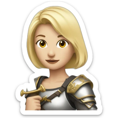 Woman blonde with sword and rabbit sticker