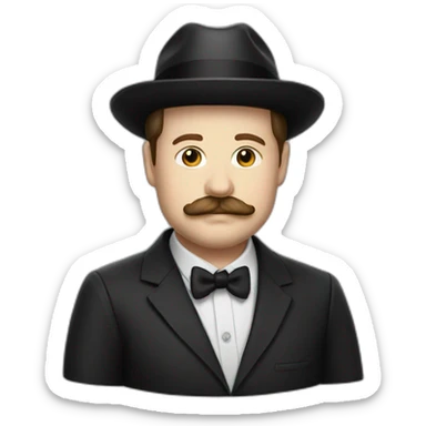 Paul Walter Hauser mustache fedora suit sticker