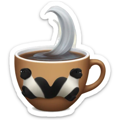 skunk tail in a cup of tea sticker