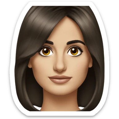 Penelope cruz with dark brown hair bob sticker