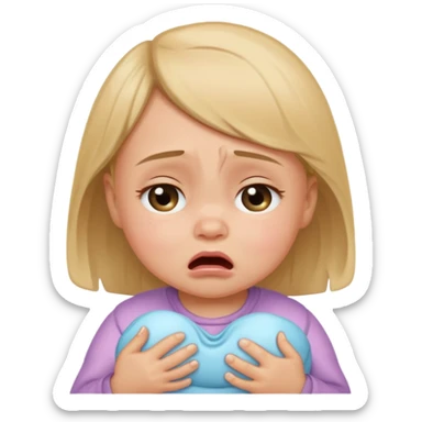 a portrait of small crying baby gỉrl sticker