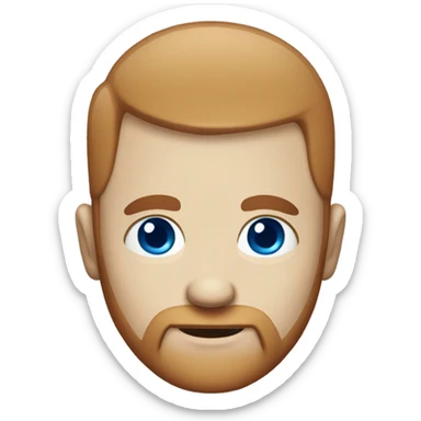 Bald white guy with dark red beard blue eyes sticker