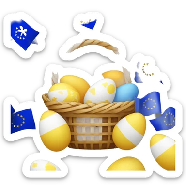 easter basket with eu flag eggs sticker