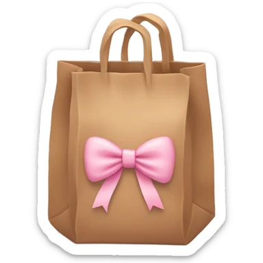 Brown bag with pastel pink bow sticker