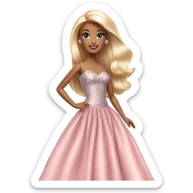 Barbie doll in a prom dress sticker