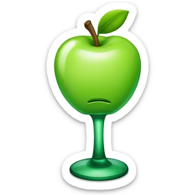 green apple glass sticker