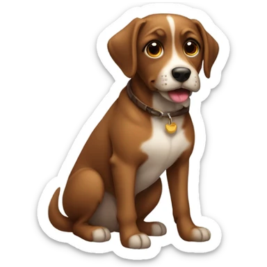 Perro pequeño con pelaje marrón  sticker