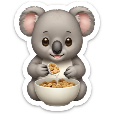koala eating cereal sticker