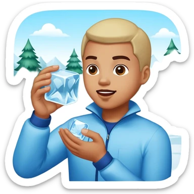 playful moments in the park with a big ice cube sticker