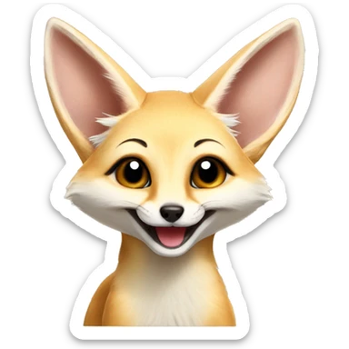 Fennec fox smiling  sticker