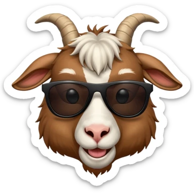 Goat with full black sunglasses  sticker