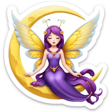 Una mariposa con una daga y encima una luna  sticker