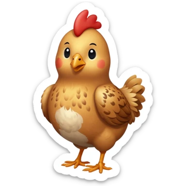 small light brown chicken full body no comb sticker