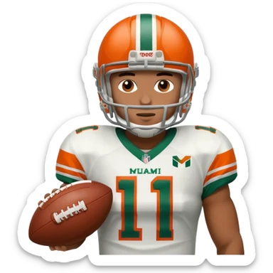 football player for the university of miami wearing number 11 sticker
