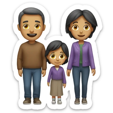 family, white father mother and two little child  sticker