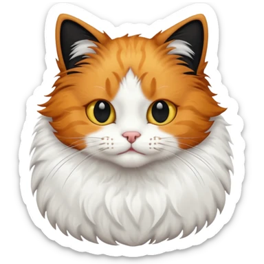 A cat with half its face ginger and the other half black sticker