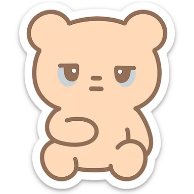 a nonchalant character, relaxed and indifferent sticker