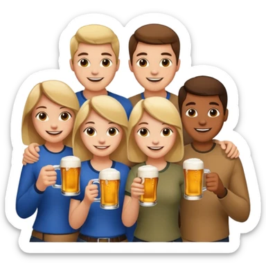 young people drinking  sticker