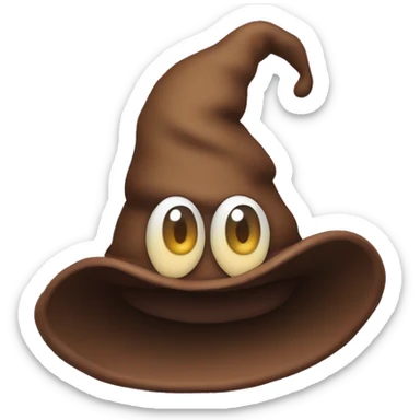 poo emoji with a witches hat  sticker