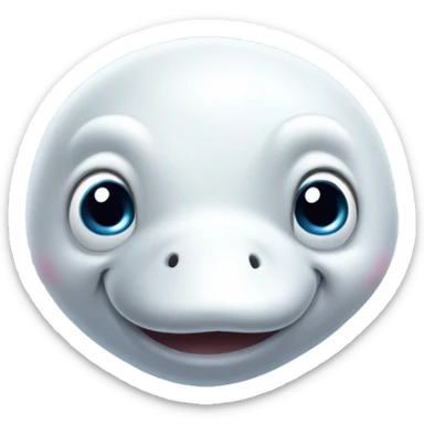 Beluga whale face sticker