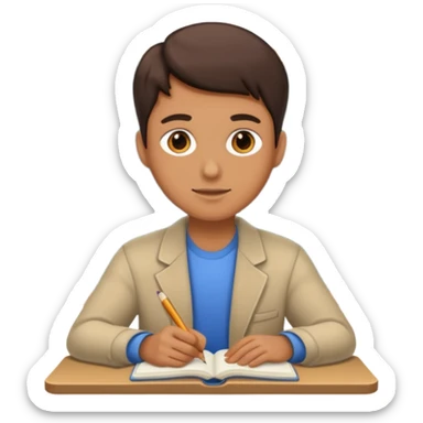 adulto  estudiando sticker