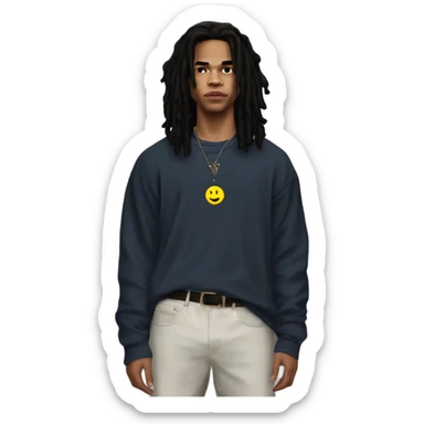 luka sabbat husband long hair, nice outfit standing  sticker