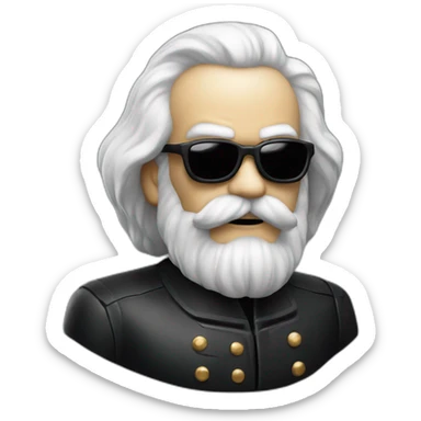 karl marx goes to Harley-Davidson sticker