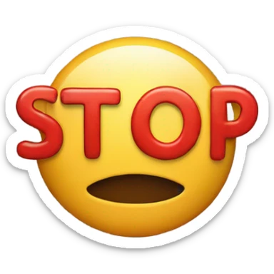 text that says stop sticker