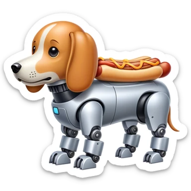 Icon for Botdog: a mix of a robotic dog and a hotdog sticker