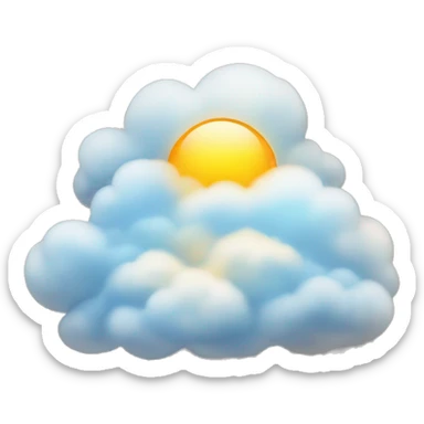 Su shining through clouds sticker