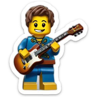 A Lego character who plays thé guitar sticker