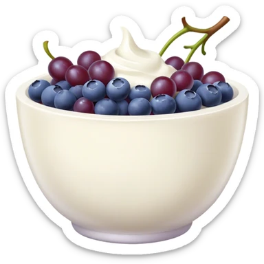 yoghurt bowl with grapes and blueberries sticker