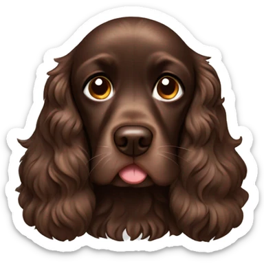 Chocolate brown cocker spaniel crying sticker