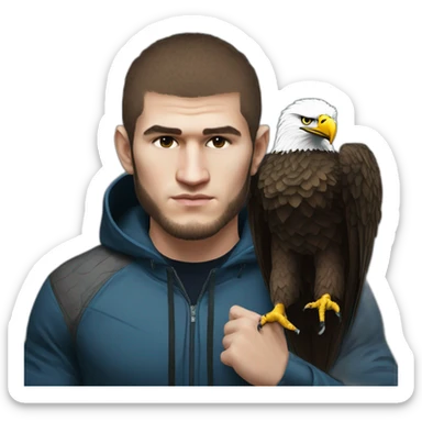 Khabib nurmagomedov with eagle sticker