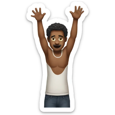 man i don't know helpless hands up sticker