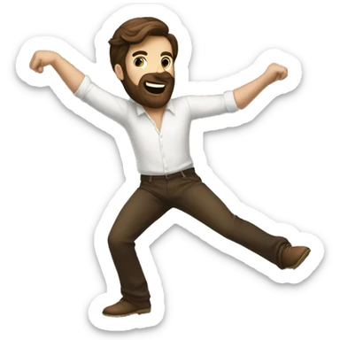 Brown haired guy with a beard doing the whip dance sticker