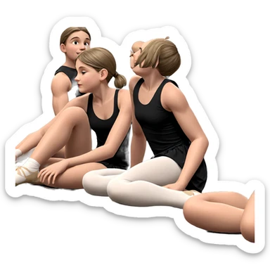 girls and boys ballet practice sticker