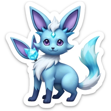 Fluffy celestial Glaceon-Espeon-Umbreon-hybrid, full body sticker
