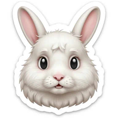 White rabbit sad crying emoji  sticker