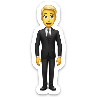 Guy in a black suit on knees begging  sticker