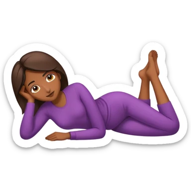 lady laying down w knees bent full body  sticker