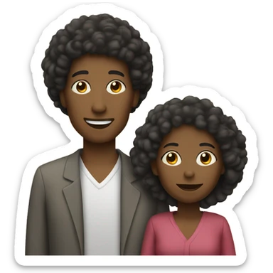 Padre, madre e hijo afro sticker