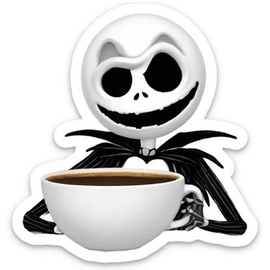 jack skellington with Coffee sticker
