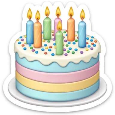 1 layer pastel birthday cake sticker