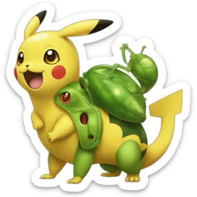 Pikachu and Caterpie sticker